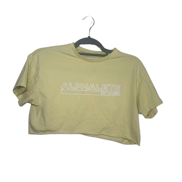 Alphalete Tops - Alphalete Women’s Yellow Heavy Blend Crop Top Workout Top Size Small